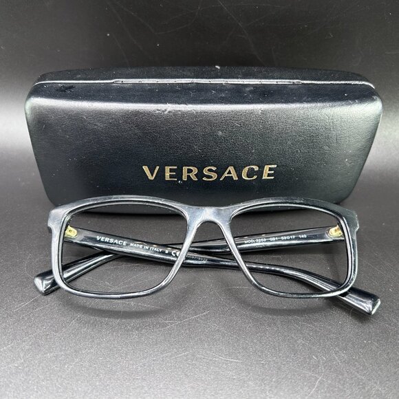 Versace Unisex Black Rectangle Plastic Eyeglasses VE 3253 GB1 NO LENS - Picture 1 of 16